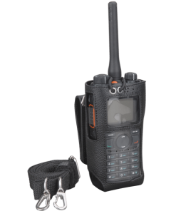 Hytera black Leather Carry Case accessory for two way radio