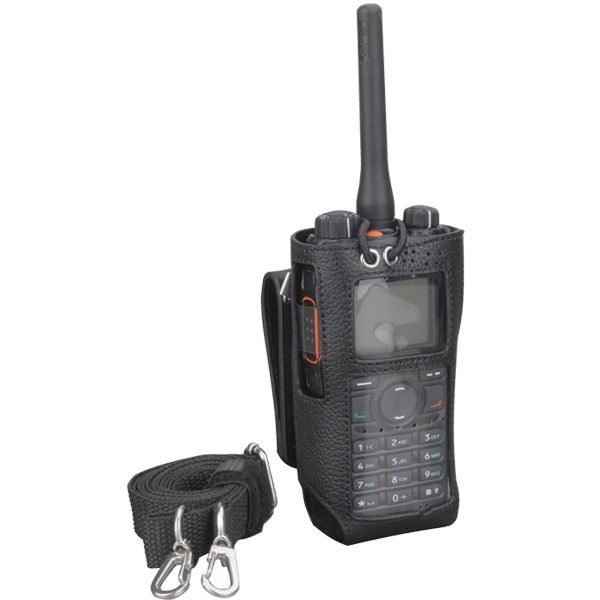 Hytera LCY003 Leather Case with Swivel Belt Clip Hytera black Leather Carry Case accessory for two way radio