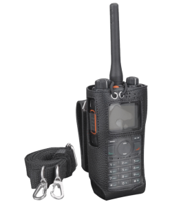 Hytera black Leather Carry Case accessory for two way radio