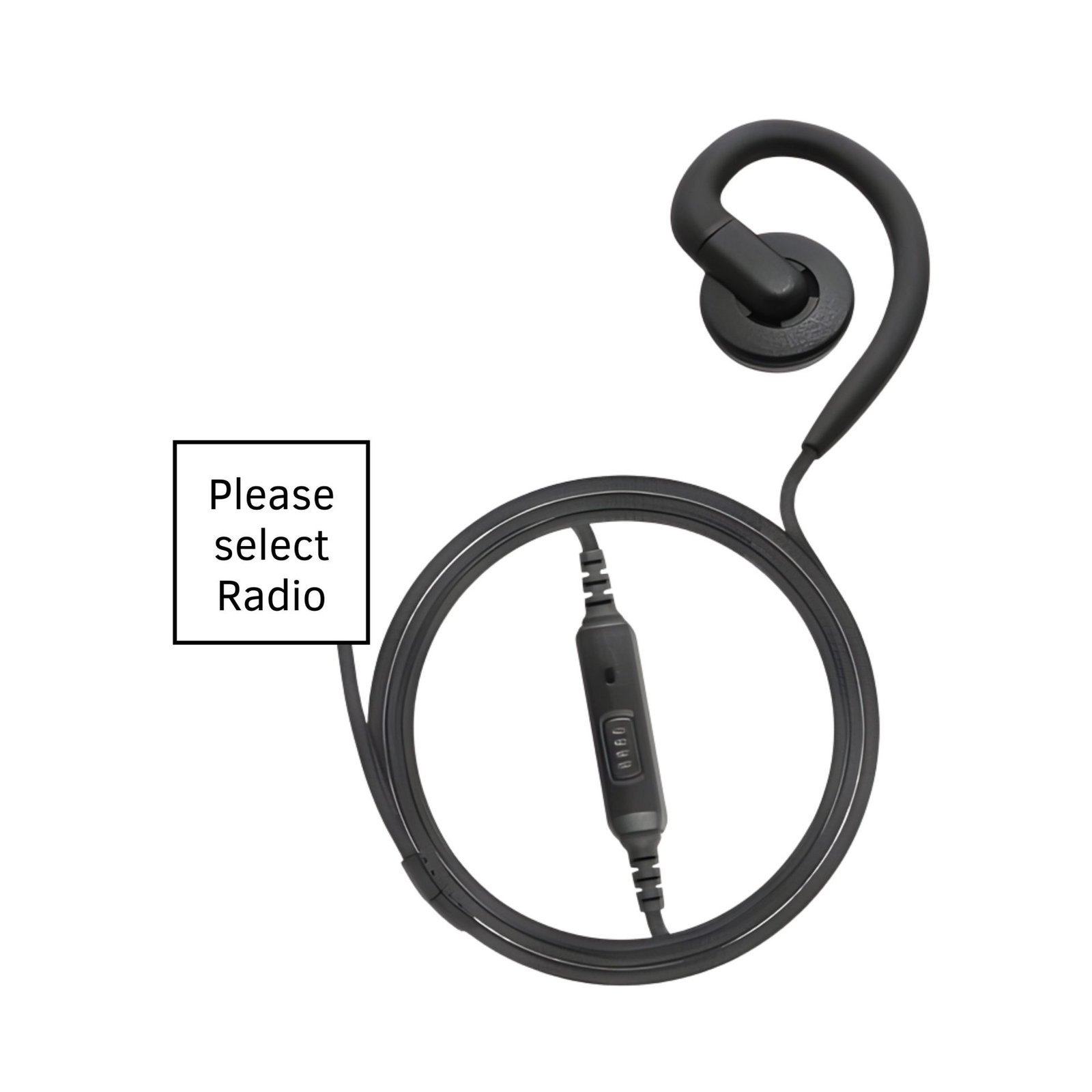 N2W 1 Wire Swivel Slim earpiece w/ inline SlimPTT/Mic N2W earpiece