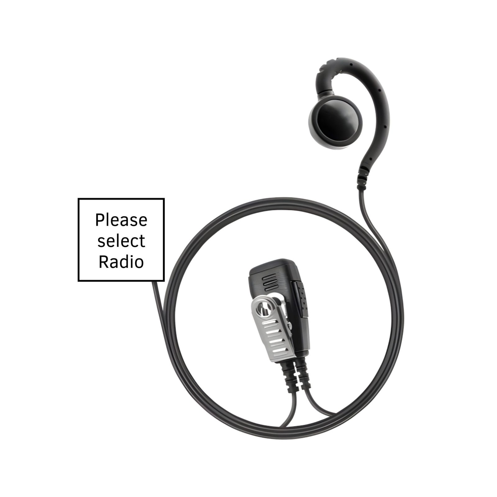N2W 1 Wire Swivel earpiece w/ 2 Lines out bottom of PTT/Mic n2w earpiece
