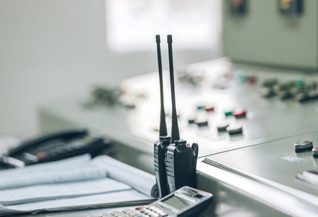 two way radios on desk